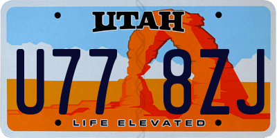 UT license plate U778ZJ