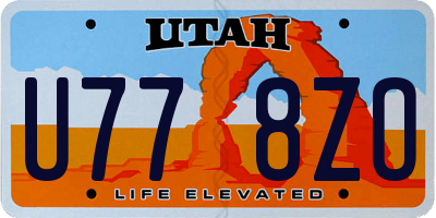 UT license plate U778ZO