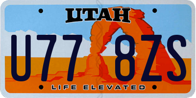 UT license plate U778ZS