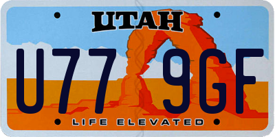 UT license plate U779GF