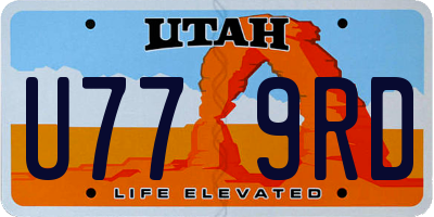 UT license plate U779RD