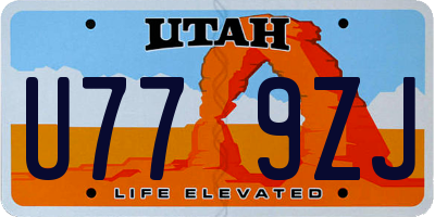 UT license plate U779ZJ