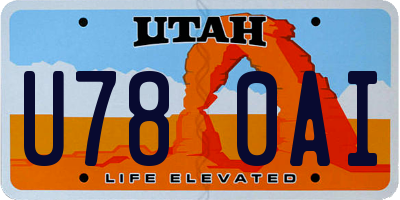 UT license plate U780AI