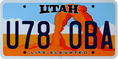 UT license plate U780BA