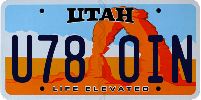 UT license plate U780IN