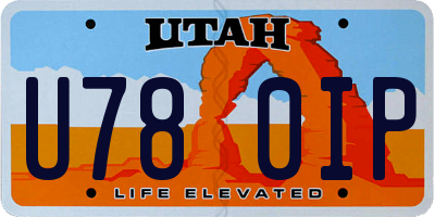 UT license plate U780IP