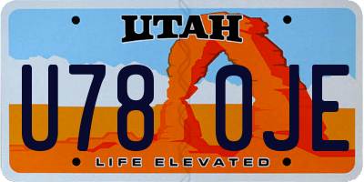 UT license plate U780JE