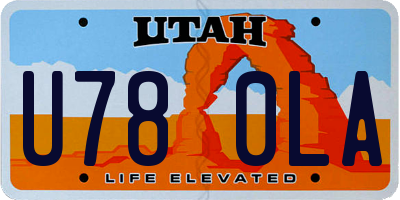 UT license plate U780LA