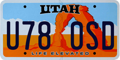 UT license plate U780SD