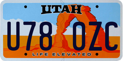 UT license plate U780ZC