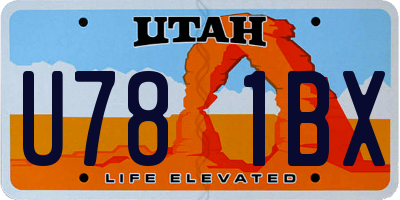 UT license plate U781BX