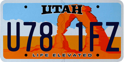 UT license plate U781FZ