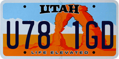 UT license plate U781GD