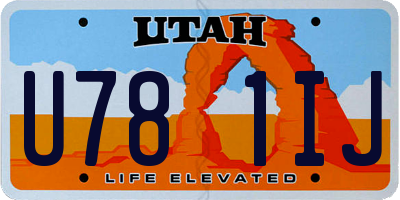 UT license plate U781IJ
