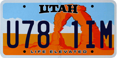 UT license plate U781IM