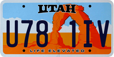 UT license plate U781IV