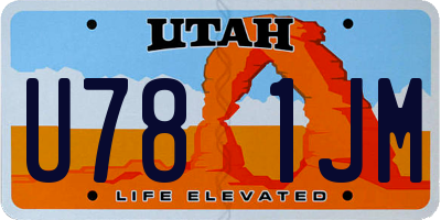 UT license plate U781JM