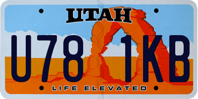 UT license plate U781KB