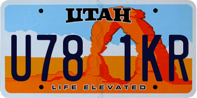 UT license plate U781KR