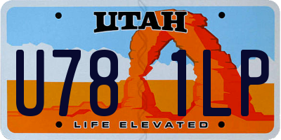 UT license plate U781LP