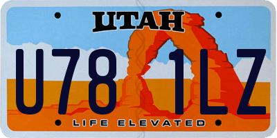 UT license plate U781LZ