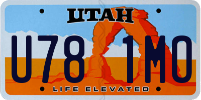 UT license plate U781MO