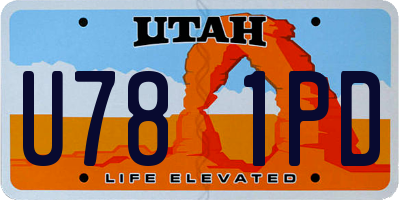UT license plate U781PD