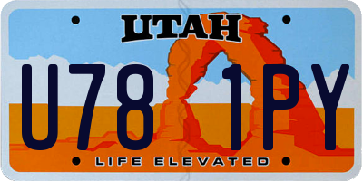UT license plate U781PY