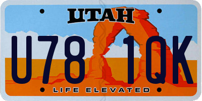 UT license plate U781QK