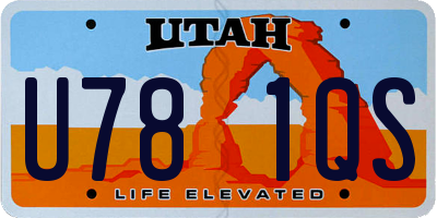 UT license plate U781QS