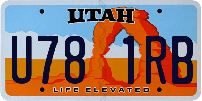 UT license plate U781RB