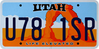 UT license plate U781SR
