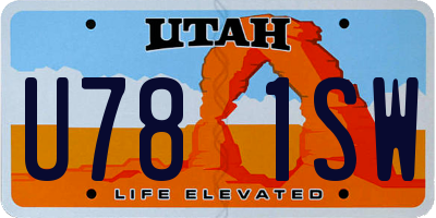 UT license plate U781SW