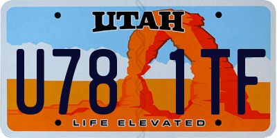 UT license plate U781TF