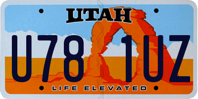 UT license plate U781UZ