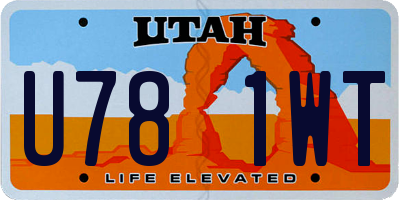 UT license plate U781WT