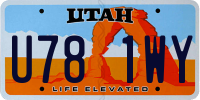 UT license plate U781WY