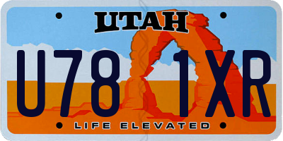 UT license plate U781XR