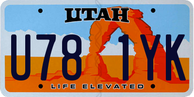 UT license plate U781YK