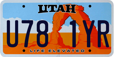 UT license plate U781YR