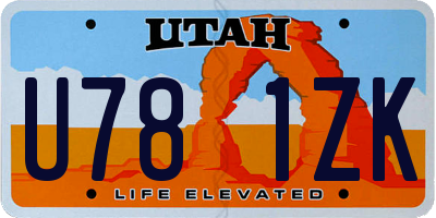 UT license plate U781ZK