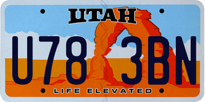 UT license plate U783BN