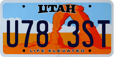 UT license plate U783ST