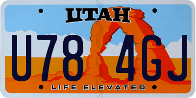 UT license plate U784GJ