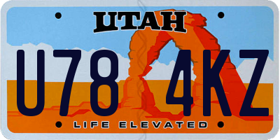 UT license plate U784KZ