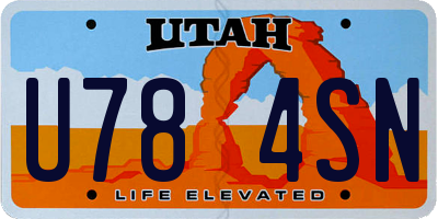 UT license plate U784SN