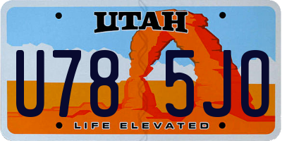 UT license plate U785JO