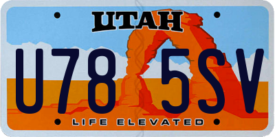 UT license plate U785SV