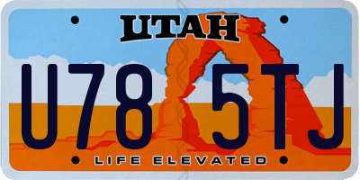 UT license plate U785TJ