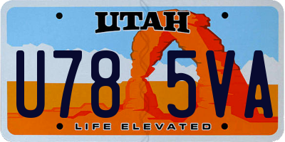 UT license plate U785VA